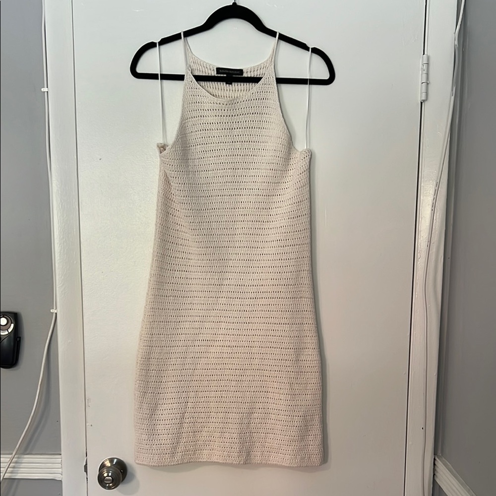 Banana Republic Tan Ribbed Sheath Mini Dress